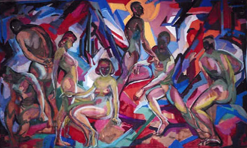 Krehbiel synchromistic painting titled Postures